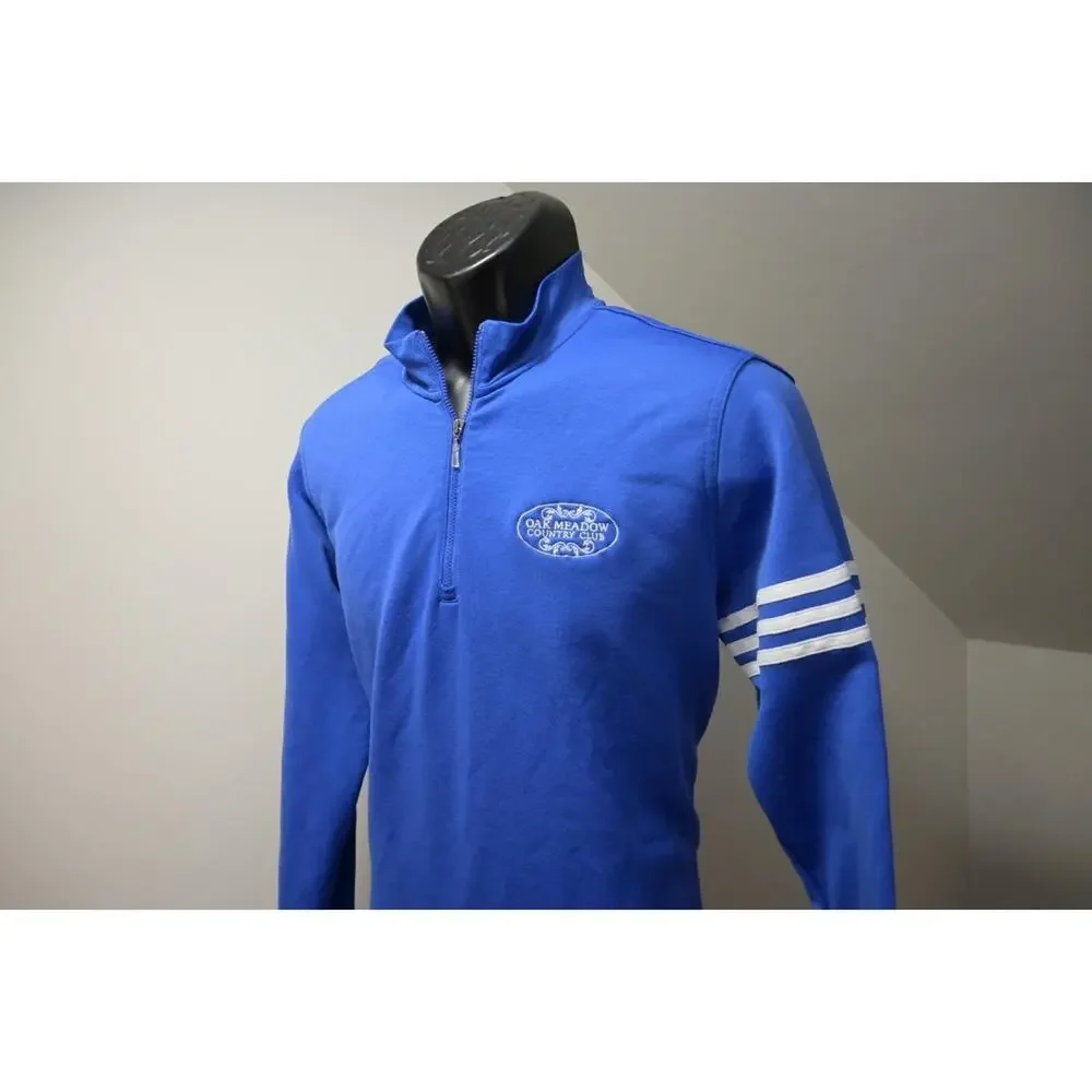 Adidas Golf Jacket ClimaLite 1/4 Zip Blue Long Sleeve Mens Size Medium‎